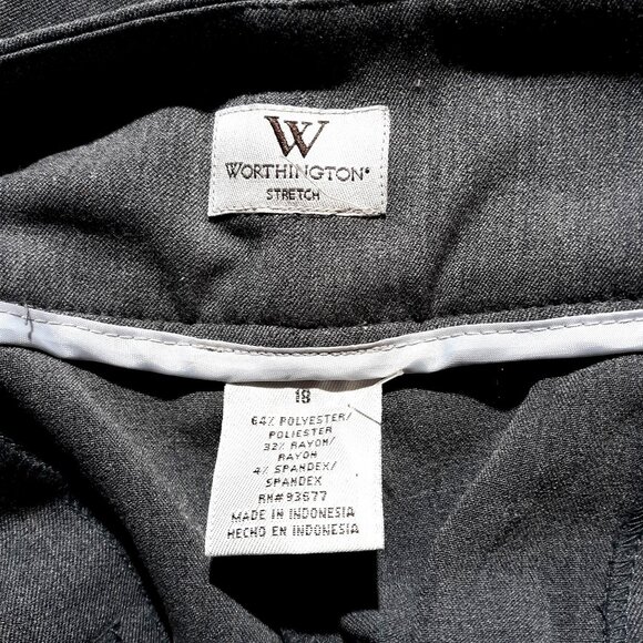 Worthington Womens Stretch Gray Dress Pants Size 18 Polyester/Rayon/Spandex Blen - Picture 6 of 8